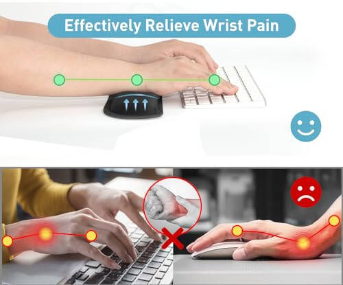 Yolanda Keyboard Wrist Rest Memory Foam, Easy Typing Pain Relief, Keyboard Mouse Pad Set for Computer, Laptop, Home & Office - 5