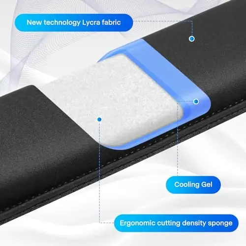 Yolanda Keyboard Wrist Rest/Pad - Cooling Gel - Stitched Edges - Keyboard Accessory,Ergonomic,Black - YOLANDA (1)