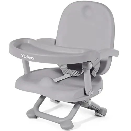 YOLEO Baby High Chair Booster Seat for Dining Table, Adjustable Height Travel Foldable High Chairs with Tray - YOLEO