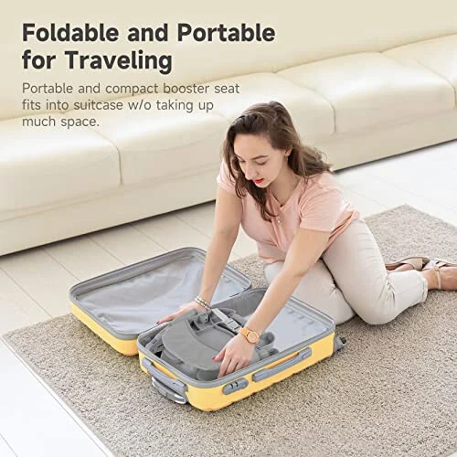 YOLEO High Chair for Toddlers Folding Compact Portable Booster Seat Babies/Kids Chair on Chair for Dining Table Camping (Grey) - YOLEO (1)