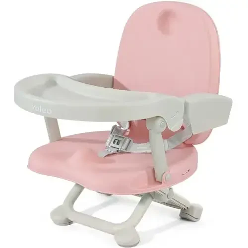 YOLEO Baby High Chair Booster Seat for Dining Table, Adjustable Height Travel Foldable High Chairs with Tray - YOLEO