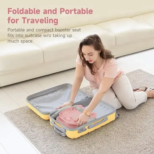 YOLEO Baby High Chair Booster Seat for Dining Table, Adjustable Height Travel Foldable High Chairs with Tray - 2