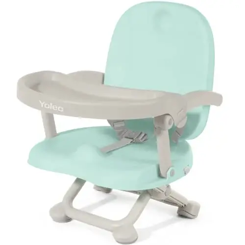 YOLEO Baby High Chair Booster Seat for Dining Table, Adjustable Height Travel Foldable High Chairs with Tray - 1