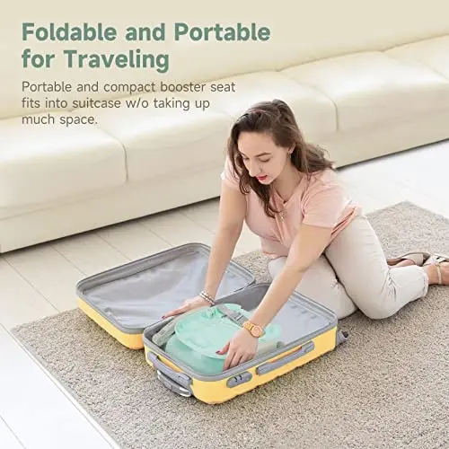 YOLEO Baby High Chair Booster Seat for Dining Table, Adjustable Height Travel Foldable High Chairs with Tray - 2