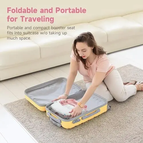 YOLEO Baby High Chair Booster Seat for Dining Table, Adjustable Height Travel Foldable High Chairs with Tray - 2