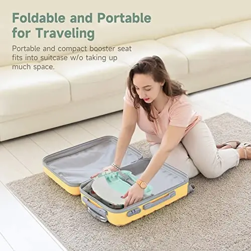 YOLEO Baby High Chair Booster Seat for Dining Table, Adjustable Height Travel Foldable High Chairs with Tray - 2