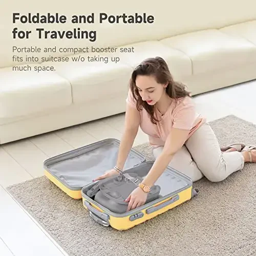 YOLEO Baby High Chair Booster Seat for Dining Table, Adjustable Height Travel Foldable High Chairs with Tray - YOLEO (1)