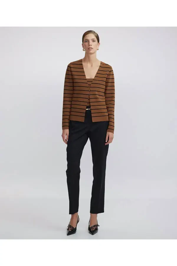 Yo'lli naqshli triko ko'ylak - 2