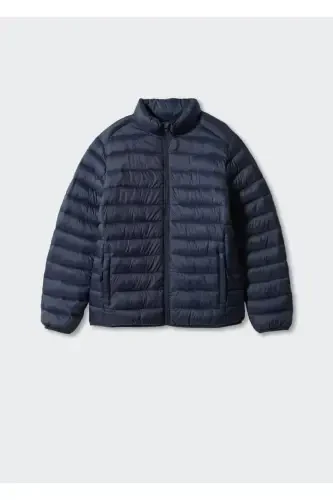 Yon tomondan fermuarli kapitone anorak - To'q ko'k - 3