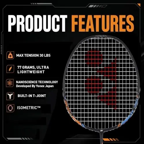 YONEX Nanoray 10F Hi-Flex Önceden Gerilmiş Badminton Raketi - 5