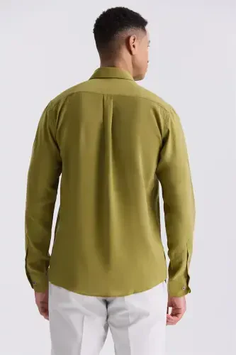 Yong'oq Comfort Fit Tugmali Yoqali Ko'ylak - 4