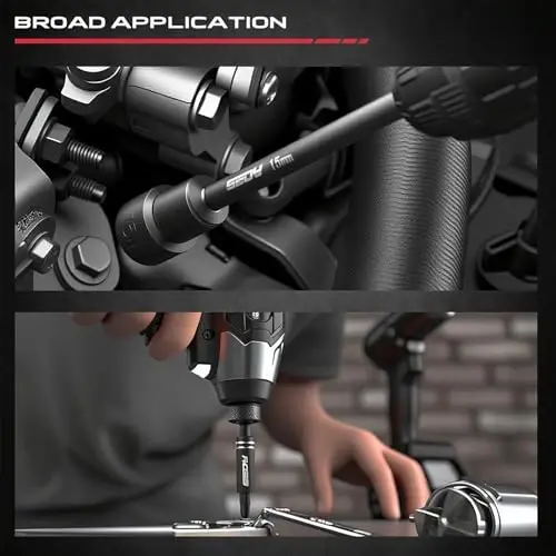 Yong'oq Haydovchi Ta'sir Biti To'plami - 31 dona Magnit Soket Ta'sir Matkap Biti Asboblar To'plami Qo'shimcha Uzoq Altıgen Yong'oq O'rnatuvchi Haydovchi Tutqich - Metrik SAE Tornavida Uchlari 1/4 Haydovchi Shank Adapter Kengaytmasi - 3