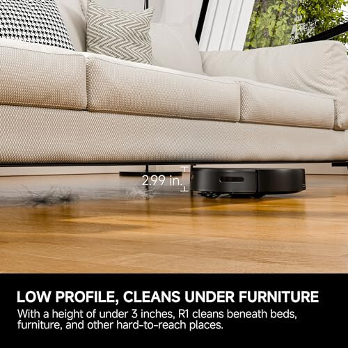 YONNDER R1 Robot Vacuum Cleaner - 3200Pa Powerful Suction, Tangle-Free, 140min Runtime, Scheduled Cleaning, Remote/APP/Alexa Voice Control, 600mL Dustbin for Pet Hair, Home, Carpet, Hard Floor - 4