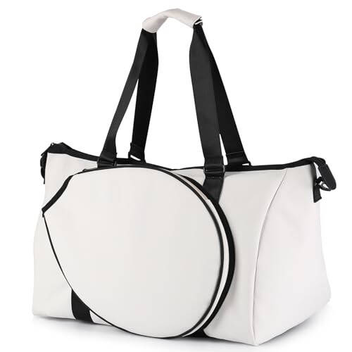 YooCogo Tennis Short-distance Travel Large-capacity Portable Travel Bag Sports Fitness Outing Luggage Bag, White - 1