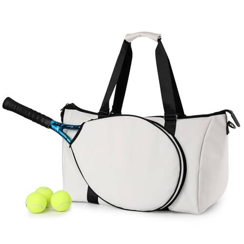 YooCogo Tennis Short-distance Travel Large-capacity Portable Travel Bag Sports Fitness Outing Luggage Bag, White - 2