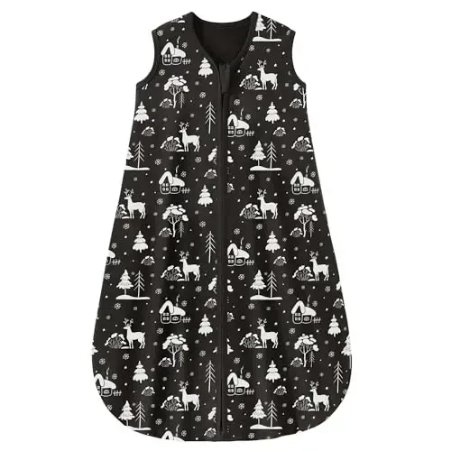 Yoofoss Baby Sleep Sack 0-6 Months 0.5 TOG Baby Wearable Blanket, 100% Organic Cotton Infant Toddler Sleeping Sack 2-Way Zipper Lightweight Sleep Sack, Seahorse - 1