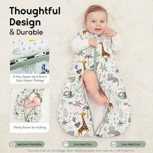 Yoofoss Baby Sleep Sack 12-18 Months TOG 1.0 Baby Wearable Blanket, 2 Pack 100% Organic Cotton Infant Toddler Sleeping Sack 2-Way Zipper Lightweight Sleep Sack - Yoofoss (1)