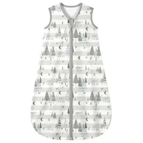 Yoofoss Baby Sleep Sack 18-24 Months 0.5 TOG Baby Wearable Blanket, 100% Organic Cotton Infant Toddler Sleeping Sack 2-Way Zipper Lightweight Sleep Sack, Grizzly - MODAZONE
