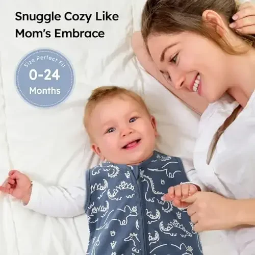 Yoofoss Baby Sleep Sack 18-24 Months 0.5 TOG Baby Wearable Blanket, 100% Organic Cotton Infant Toddler Sleeping Sack 2-Way Zipper Lightweight Sleep Sack, Grizzly - 5