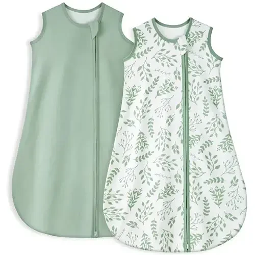 Yoofoss Baby Sleep Sack 18-24 Months TOG 1.0 Baby Wearable Blanket, 2 Pack 100% Organic Cotton Infant Toddler Sleeping Sack 2-Way Zipper Lightweight Sleep Sack - MODAZONE