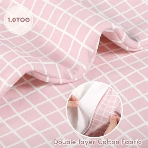 Yoofoss Baby Sleep Sack 18-24 Months TOG 1.0 Baby Wearable Blanket, 2 Pack 100% Organic Cotton Infant Toddler Sleeping Sack 2-Way Zipper Lightweight Sleep Sack - 3