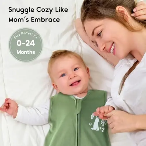 Yoofoss Baby Sleep Sack 18-24 Months TOG 1.0 Baby Wearable Blanket, 2 Pack 100% Organic Cotton Infant Toddler Sleeping Sack 2-Way Zipper Lightweight Sleep Sack - 6