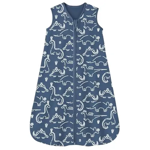 Yoofoss Baby Sleep Sack 6-12 Months 0.5 TOG Baby Wearable Blanket, 100% Organic Cotton Infant Toddler Sleeping Sack 2-Way Zipper Lightweight Sleep Sack, Grizzly 