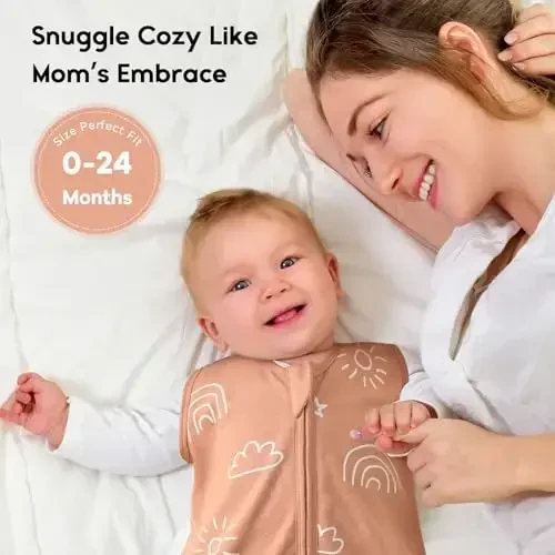 Yoofoss Baby Sleep Sack 6-12 Months TOG 1.0 Baby Wearable Blanket, 2 Pack 100% Organic Cotton Infant Toddler Sleeping Sack 2-Way Zipper Lightweight Sleep Sack - 7