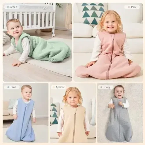 Yoofoss Baby Sleep Sack 6-12 Months TOG 2.5 Winter Baby Wearable Blanket, 100% Organic Cotton Infant Sleeping Sack 2-Way Zipper Warm Quilted Sleep Sack - 7