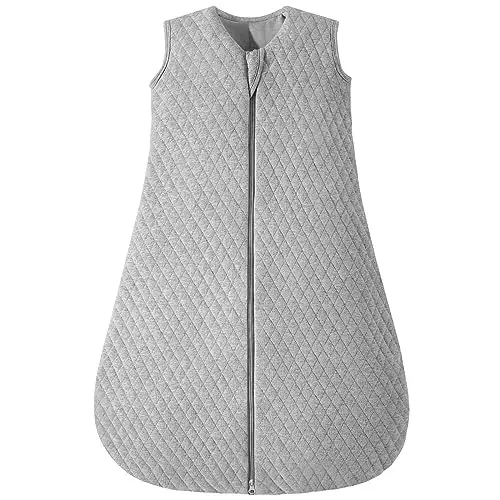 Yoofoss Baby Sleep Sack 0-6 Months TOG 2.5 Winter Baby Wearable Blanket, 100% Organic Cotton Infant Sleeping Sack 2-Way Zipper Warm Quilted Sleep Sack 