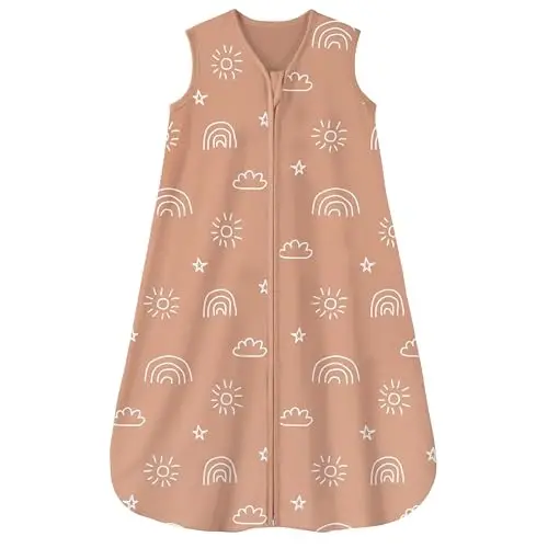 Yoofoss Baby Sleep Sack 6-12 Months 0.5 TOG Baby Wearable Blanket, 100% Organic Cotton Infant Toddler Sleeping Sack 2-Way Zipper Lightweight Sleep Sack, Grizzly - 1