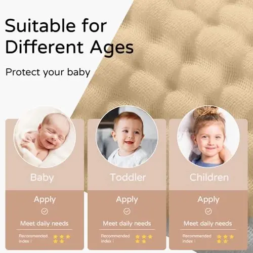 Yoofoss Hooded Baby Towels for Newborn 2 Pack 100% Muslin Organic Cotton Baby Bath Towel with Hood for Babies, Infant, Toddler and Kids, 32x32Inch, Soft and Absorbent Newborn Essential, Beige Floral - 5