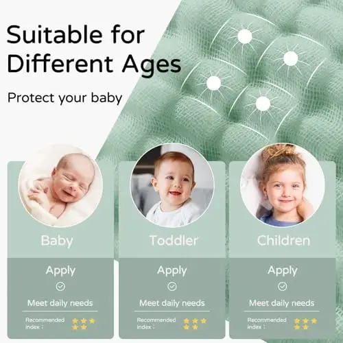 Yoofoss Hooded Baby Towels for Newborn 2 Pack 100% Muslin Organic Cotton Baby Bath Towel with Hood for Babies, Infant, Toddler and Kids, 32x32Inch, Soft and Absorbent Newborn Essential, Gradient Green - 4