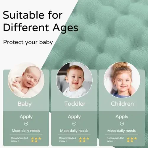 Yoofoss Hooded Baby Towels for Newborn 2 Pack 100% Muslin Organic Cotton Baby Bath Towel with Hood for Babies, Infant, Toddler and Kids, 32x32Inch, Soft and Absorbent Newborn Essential, Green Elephant - 5