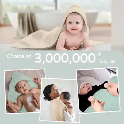 Yoofoss Hooded Baby Towels for Newborn 2 Pack 100% Muslin Organic Cotton Baby Bath Towel with Hood for Babies, Infant, Toddler and Kids, 32x32Inch, Soft and Absorbent Newborn Essential,Apricot&Green - 6