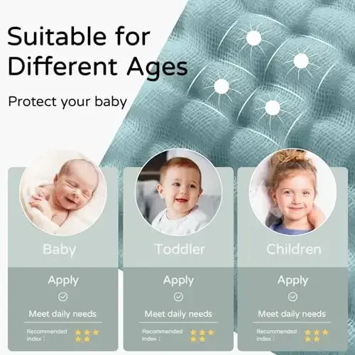 Yoofoss Hooded Baby Towels for Newborn 2 Pack 100% Muslin Organic Cotton Baby Bath Towel with Hood for Babies, Infant, Toddler and Kids, 32x32Inch, Soft and Absorbent Newborn Essential,Blue Elephant - 5