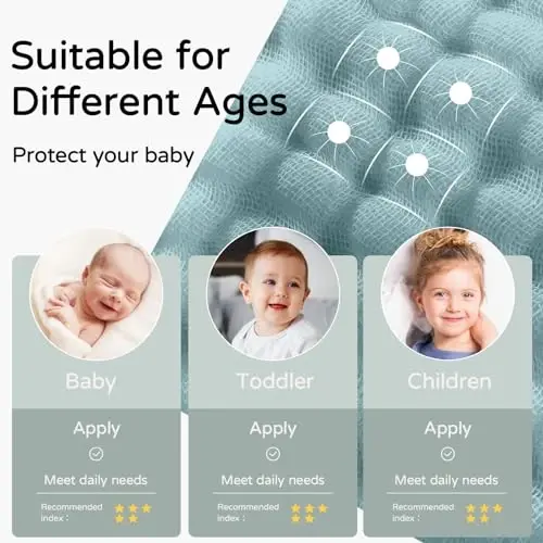 Yoofoss Hooded Baby Towels for Newborn 2 Pack 100% Muslin Organic Cotton Baby Bath Towel with Hood for Babies, Infant, Toddler and Kids, 32x32Inch, Soft and Absorbent Newborn Essential,Blue Elephant - 5