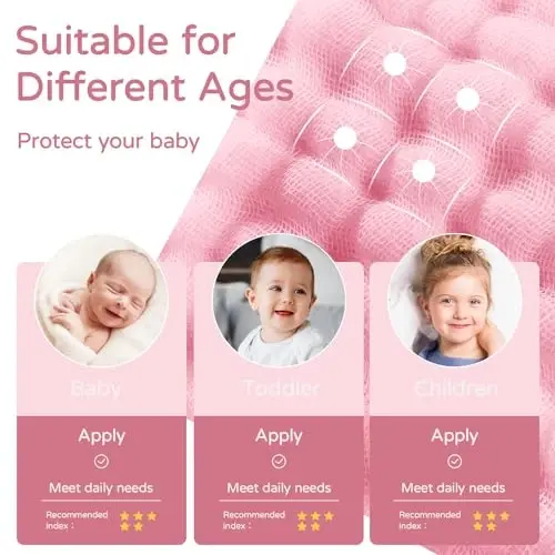 Yoofoss Hooded Baby Towels for Newborn 2 Pack 100% Muslin Organic Cotton Baby Bath Towel with Hood for Babies, Infant, Toddler and Kids, 32x32Inch, Soft and Absorbent Newborn Essential,White and Pink - 5