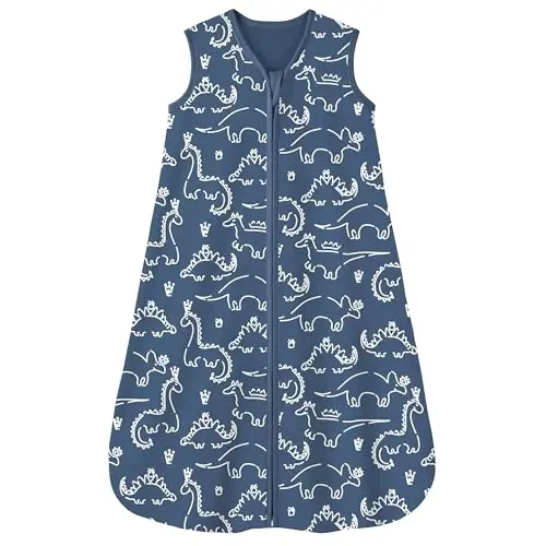 Yoofoss Sleep Sack 12-18 Months 0.5 TOG Baby Wearable Blanket 100% Cotton | Infant Toddler Sleeping Sack 2-Way Zipper Lightweight Sleep Sack Grizzly - 1