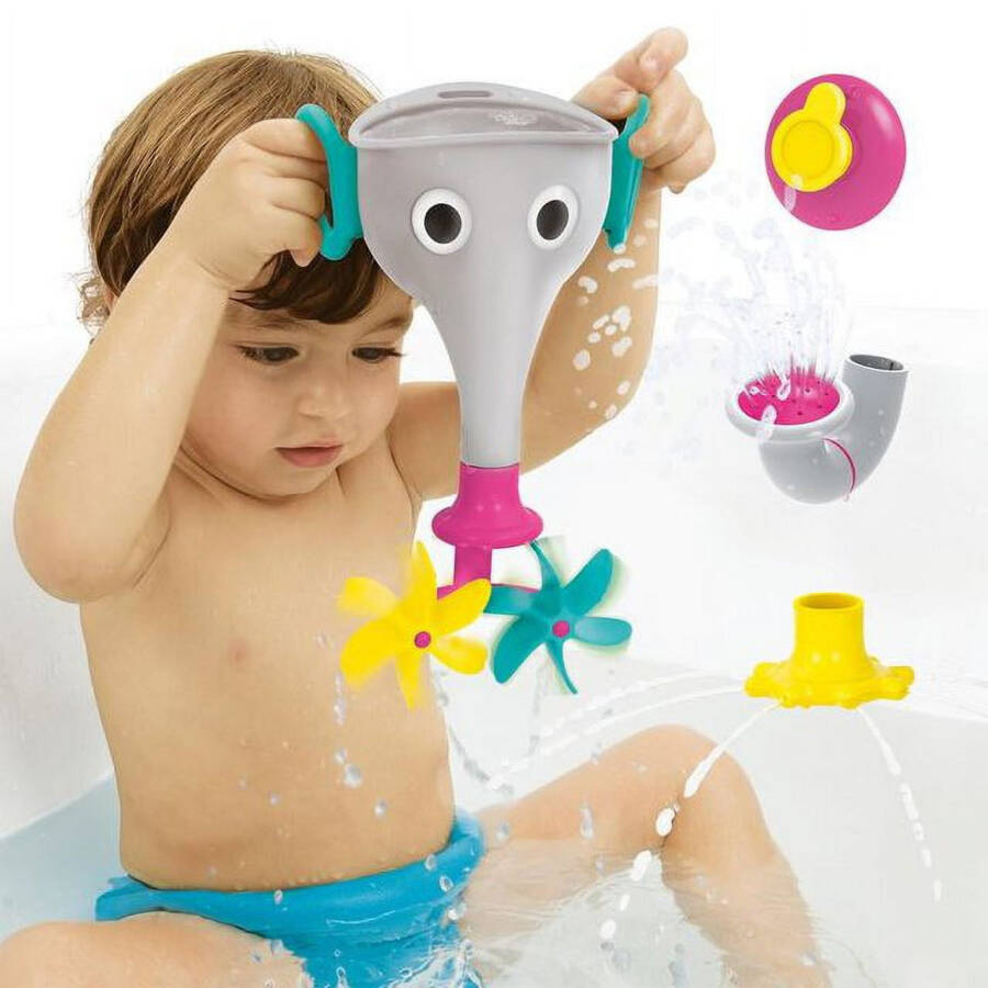 Yookidoo FunEleFun Baby Toddler Bath Toy Includes Interchangeable Trunk Accessories 18m+ - 8