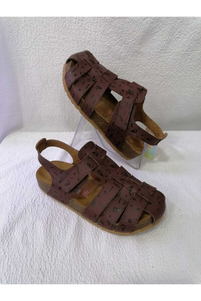 Yopiq oyoqli haqiqiy teri ortopedik mantar taglikli bolalar sandal - ÖZGÜR KIDS (1)