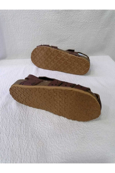 Yopiq oyoqli haqiqiy teri ortopedik mantar taglikli bolalar sandal - 8