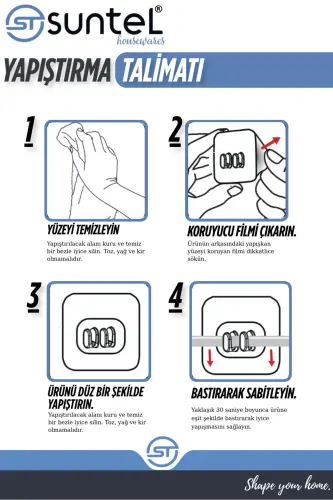 Yopishqoqli 4 ilgakli hammom javoni va sovunlik, hammom uchun osma tartiblagich. - 4