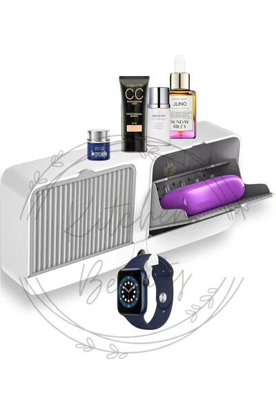 Yopishqoqli Ikki Bo'lmali Sovun Idishi Qopqoqli O'z-o'zidan Bo'shatuvchi Suv O'tkazmaydigan Qattiq Sovun Idishi Sovun Qutisi - KITCHEN BEAUTY (1)