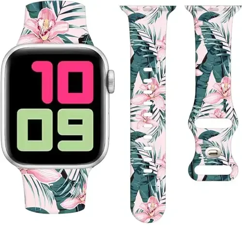 Yoqimli sport soatlari Apple Watch Band 38mm 40mm 41mm bilan mos keladi, ayollar va erkaklar uchun, sozlanishi mumkin bo'lgan yumshoq silikon almashtiriladigan aqlli soat bilaguzuk iWatch Series 7 6 5 4 3 2 1 SEbandG uchun - MODAZONE