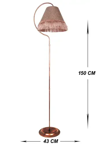 Yoritg'ich Lampa Çise Ellips Qora Mis Patina Abajur Pushti Pushti Tukma Pushti - 2