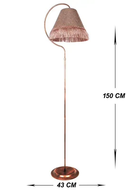 Yoritg'ich Lampa Çise Ellips Qora Mis Patina Abajur Pushti Pushti Tukma Pushti - 2