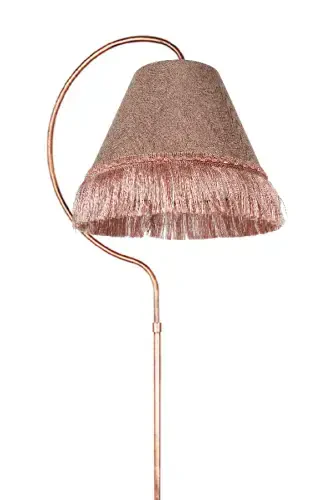 Yoritg'ich Lampa Çise Ellips Qora Mis Patina Abajur Pushti Pushti Tukma Pushti - 3