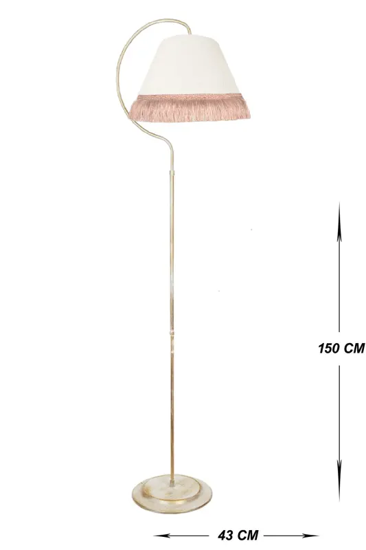 Yorug'lik Chiroqsi Çise Krem Sari Patina Abajur Krem Shlyapa Sari Puskalli - 1