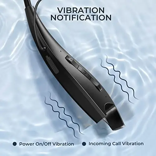 YOSDOM Neckband Bluetooth Headphones, Around The Neck Headphones 24H+ Playtime, Bluetooth Headsets with Call Vibration, Shark Jaw Design Wireless Earbuds+Noise Isolation/Mic/IPX7 Waterproof, 2 Pack - 4